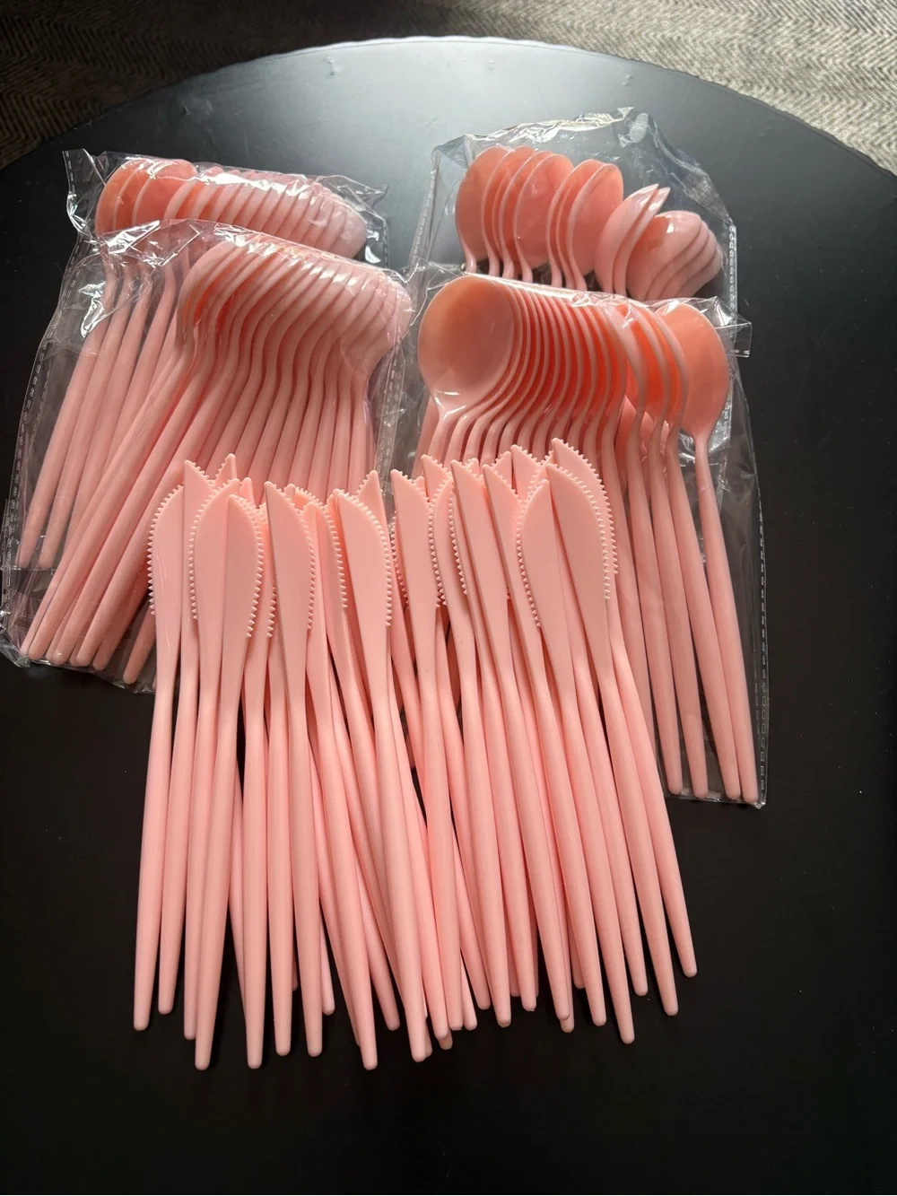 94 piece Pink Plastic Cutlery Set